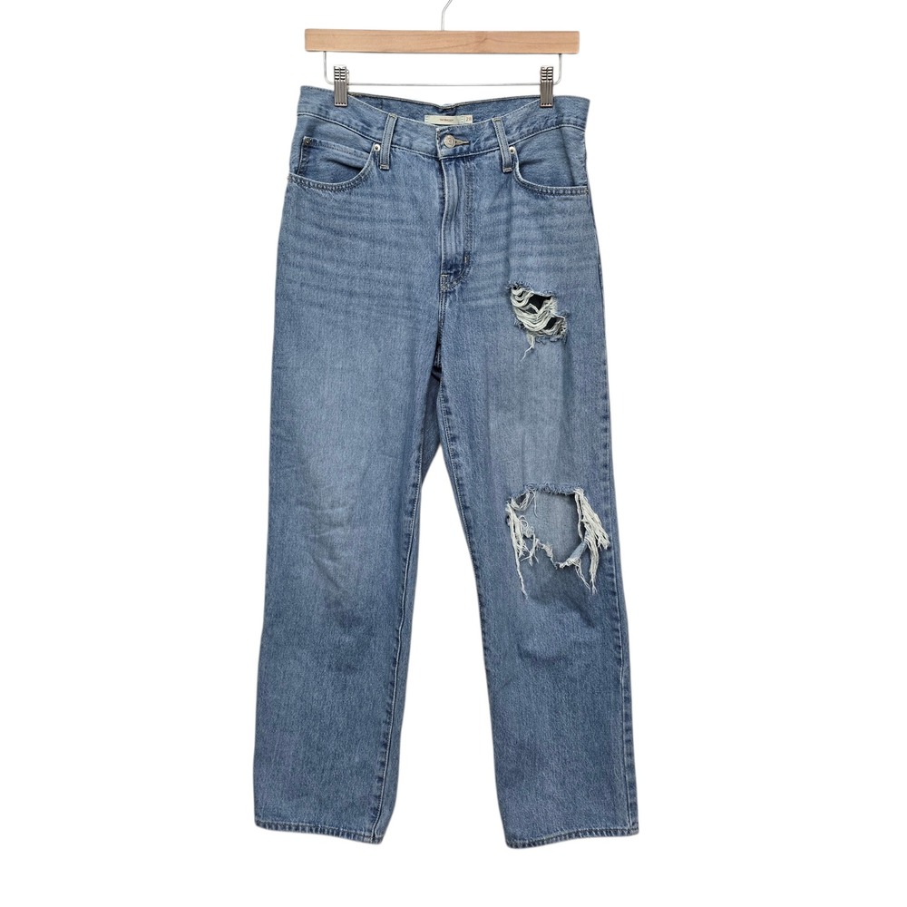 Levis 94 Baggy Distressed Medium Wash Straight Leg Jeans Women's Size 28x31